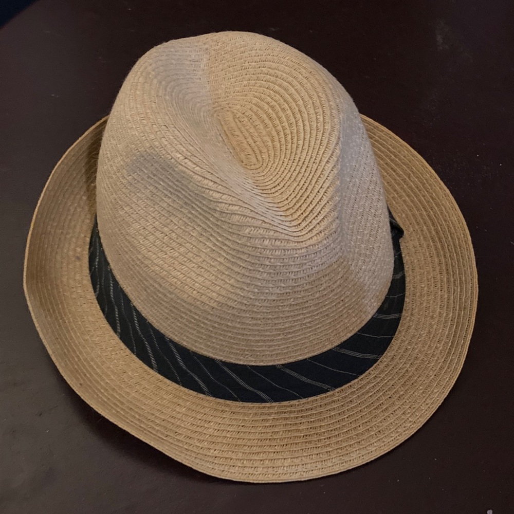 Stylish Tan Fedora with Black Stripe Tie Band Unisex Perry Ellis Portfolio L/XL